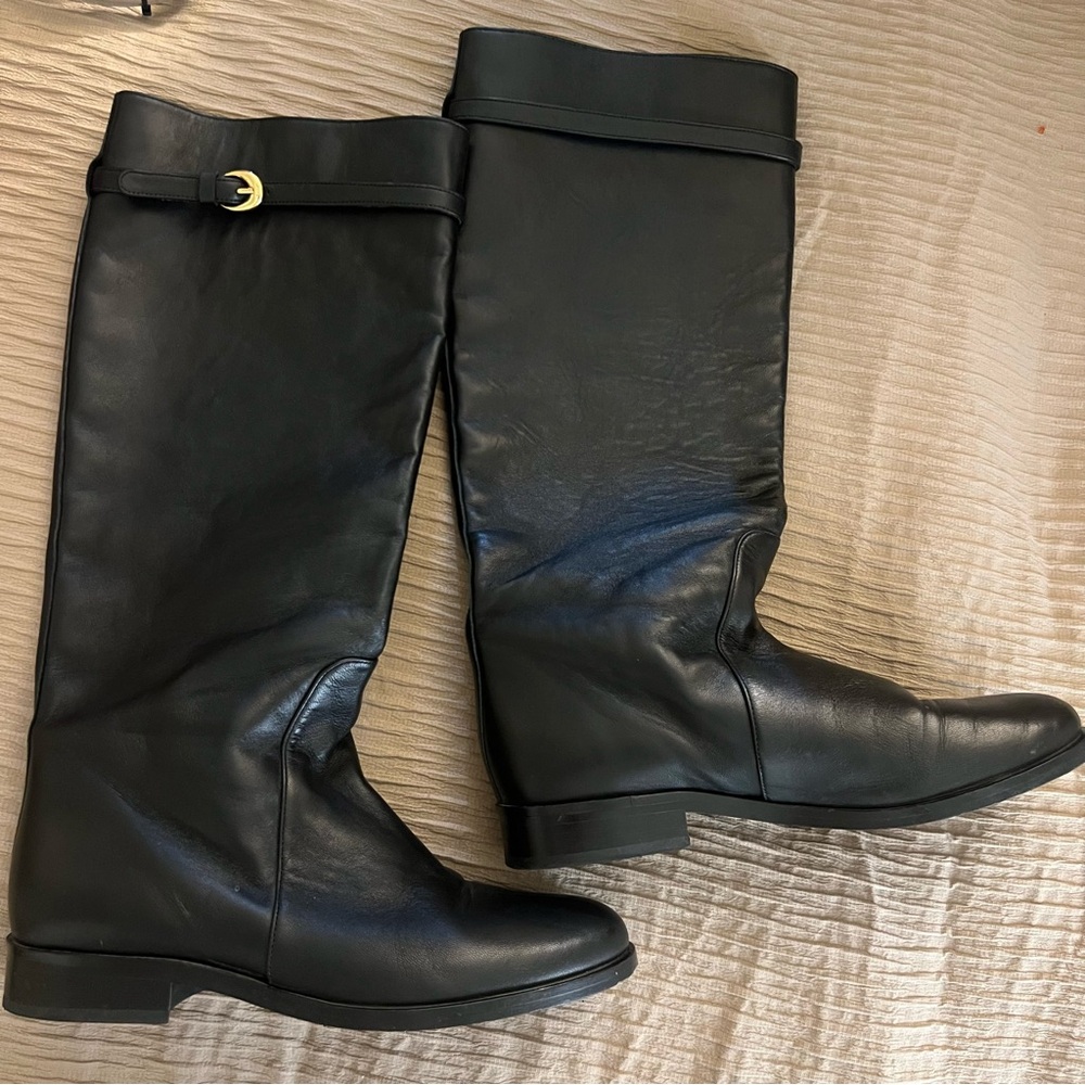 STAUD Black Leather Tall Boots